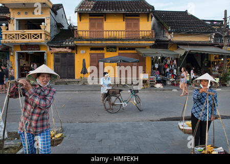 Anbieter in der historischen alten Bezirk von Hoi an, Vietnam Stockfoto