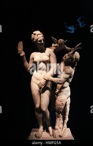 Gruppe von Aphrodite, Pan und Eros. Von Delos um 100 v. Chr. Stockfoto