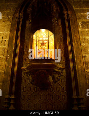 Der Heilige Kelch St. Mary Metropolitan Kathedrale-Basilika Mariä Himmelfahrt unserer lieben Frau von Valencia, Spanien. Stockfoto