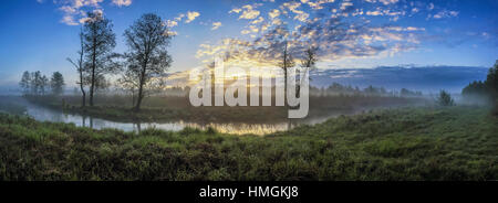Sonnenuntergang über den Sumpf. Stockfoto