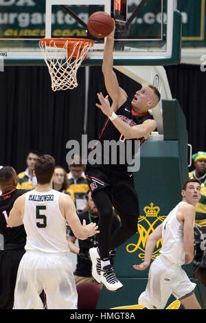 Williamsburg, USA. 2. Februar 2017. Nordöstlichen vorwärts Alex Murphy (0)-Dunks gegen William and Mary in der zweiten Hälfte in Kaplan Arena in Williamsburg, Virginia. Bildnachweis: Chuck Myers/ZUMA Draht/Alamy Live-Nachrichten Stockfoto