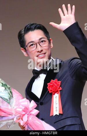 Tokio, Japan. 2. Februar 2017. Japanischer Schauspieler Dean Fujioka besucht die 41. Elan d ' or Award Zeremonie in Tokio, Japan. Bildnachweis: AFLO/Alamy Live-Nachrichten Stockfoto