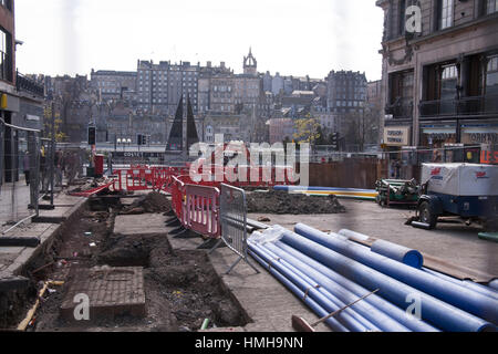 Straßenbahn-Werke in der Nähe von Edinburgh, Stockfoto