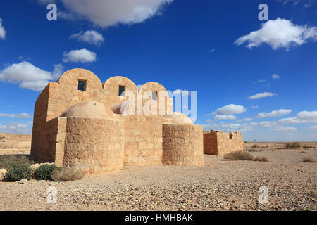 Qasr Amra, auch transkribiert Quseir Amra oder Qusayr Amra, ist die bekannteste der Wüste Burgen befindet sich im östlichen Jordan Stockfoto