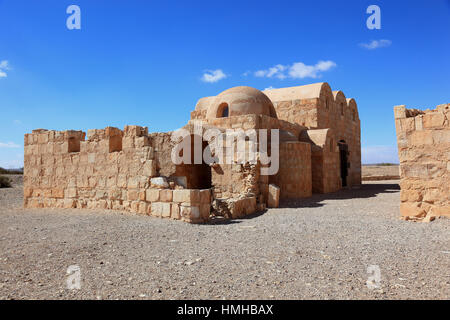 Qasr Amra, auch transkribiert Quseir Amra oder Qusayr Amra, ist die bekannteste der Wüste Burgen befindet sich im östlichen Jordan Stockfoto