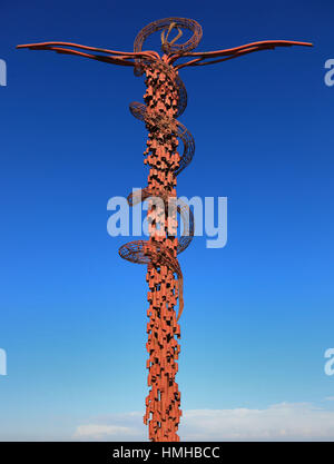 Die eherne Schlange, Berg Nebo, Jordanien Stockfoto