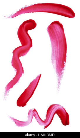 Ein Schnitt Schönheit Bild Proben von roten Lipgloss Stockfoto
