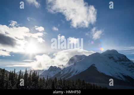 Sundog - Regenbogen über die kanadischen Rocky Mountains; Britisch-Kolumbien; Kanada Stockfoto
