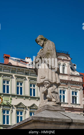 Heiligen Johannes von Nepomuk-Statue am Rynek (Marktplatz) in Bielsko-Biala, Schlesien, Polen Stockfoto