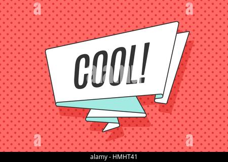 Band-Banner mit Wort Cool im Retro-Pop Art-Stil Stock Vektor