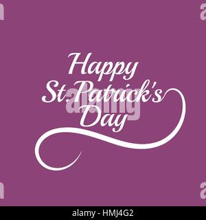 St. Patricks Day Kartendesign mit kalligraphischen Schriftzug Inschrift glücklich St. Patricks Day Stock Vektor