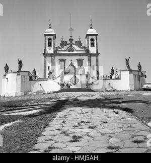 Heiligtum des Guten Herrn Jesus in Congonhas, Brasilien 1966. Wallfahrtskirche Bom Jesus Matosinhos in Congonhas, Brasilien 1966. Stockfoto