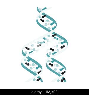 Abstrakte DNA-Strang-Symbol. Isoliert auf weißem Hintergrund. Vektor-illustration Stock Vektor