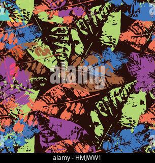 Nahtloses Muster mit farbigen Herbst Blätter Stock Vektor