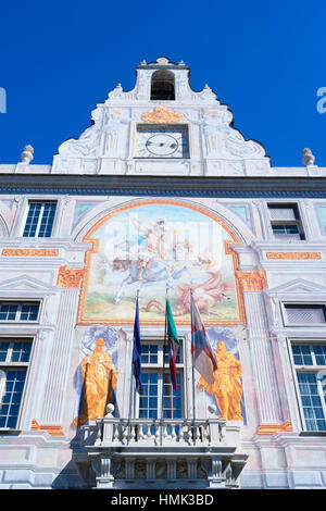 Fassade, Palazzo San Giorgio, Genua, Ligurien, Italien Stockfoto