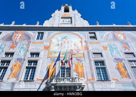 Fassade, Palazzo San Giorgio, Genua, Ligurien, Italien Stockfoto