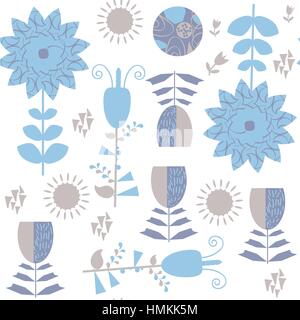 Nahtlose Blumenmuster, Vektor Stock Vektor