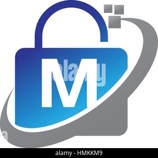 Datenschutz-Technologie erste M Stock Vektor