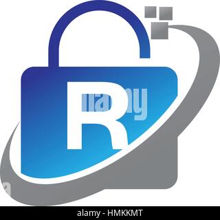 Datenschutz-Technologie erste R Stock Vektor