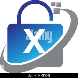 Datenschutz-Technologie erste X Stock Vektor
