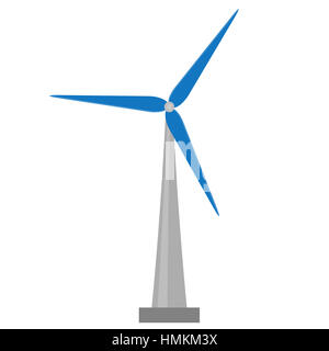 Wind-Mühle-Vektor. Energie Nutzturbine, Technologie für alternative Energien illustration Stockfoto