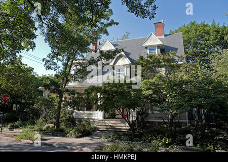 John F Kennedy Haus der Familie (von 1920 bis 1927 im Alter von 4 bis 10) auf 51 Abbottsford Straße, Boston, Massachusetts, Vereinigte Staaten. Stockfoto