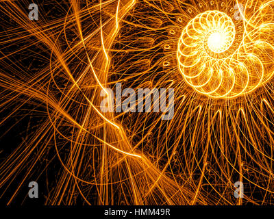 Spirale der verdrillten Leitungen - abstrakte Digital generiert, Bild Stockfoto