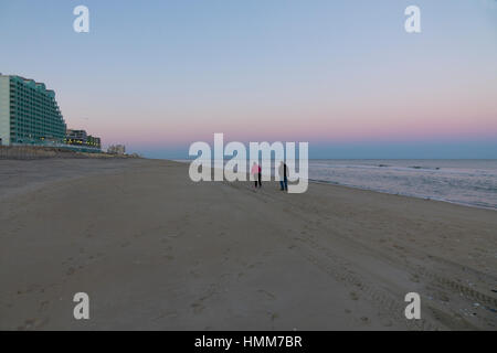 Usa, Maryland md leeren Strand im Winter Ocean City Stockfoto