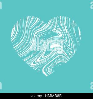 Marmor-Effekt Herz. Zum Valentinstag. Vektor-Illustration. Stock Vektor