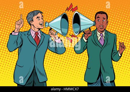 Interracial Dialog und die Politik der Beziehungen zwischen den Volksgruppen, t Stock Vektor