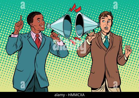 Interracial Dialog und die Politik der Beziehungen zwischen den Volksgruppen, t Stock Vektor