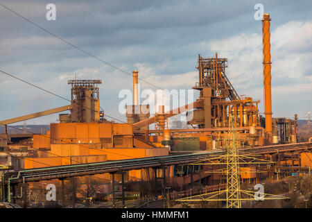 Stahlindustrie in Duisburg-Hamborn, Deutschland, Pflanzen Hochofen Schwelgern ThyssenKrupp Steel, Stockfoto