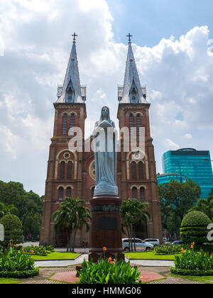 Die Kathedrale Notre-Dame in Ho-Chi-Minh-Stadt, Vietnam. Stockfoto