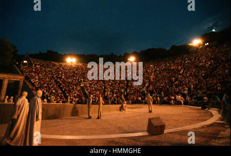 GRIECHENLAND PELOPONNES EPIDAURUS ANTIKE THEATER Stockfoto