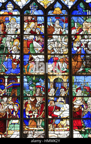 La Vie glorieuse du Christus. Eglise Sainte-Jeanne d'Arc. Rouen. Frankreich. Stockfoto