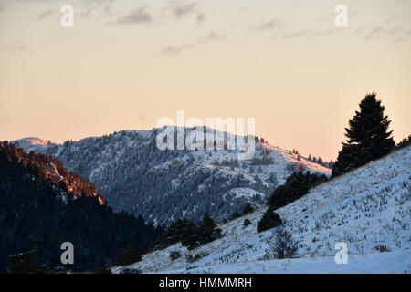 Griechenland Peloponnes Ski Resort Mainalon in Arkadia, Montag, 2. Januar 2016.To nächstgelegene Skigebiet des Landes aus der Hauptstadt. Stockfoto