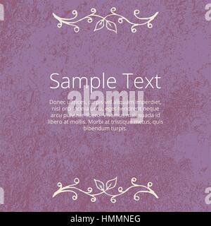 Grunge Hintergrund mit handgezeichneten floralen Dekorationselementen und leerem Platz für Ihren Text oder Ihre Schriftzüge. Optimiert für einfache Farbwechsel EPS8 Vektor Stock Vektor