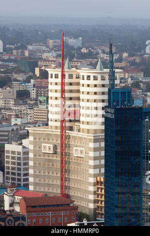 Nairobi, Kenia - Februar 7: Moderne Hochhäuser im Geschäftsviertel von Nairobi, Kenia am 7. Februar 2013 Stockfoto