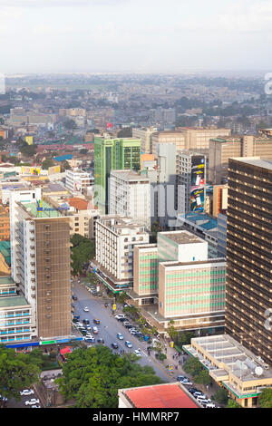 Nairobi, Kenia - Februar 7: Straße im Geschäftsviertel von Nairobi, Kenia am 7. Februar 2013 Stockfoto