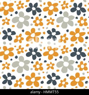 Nahtlose Muster abstrakt Blumen. Stilisierte Blumen Textur. EPS8-Vektor-Illustration enthält Muster Swatch. Stock Vektor