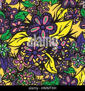 Boho Stil Hand Drawn Seamless Pattern Stock Vektor