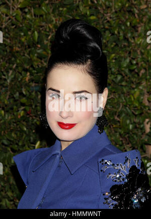 Dita Von Teese kommt bei LoveGold Golden Globe Party im 12. Januar 2013, in Los Angeles, Kalifornien. Foto von Francis Specker Stockfoto