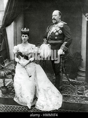 EDWARD VII (1841-1910) mit seiner Frau Alexandra von Dänemark Stockfoto