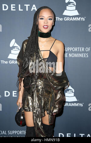 Los Angeles, Ca, USA. 9. Februar 2017. Serayah McNeil bei der Delta Airlines 2017 Grammy Feier an Schönheit & Essex in Los Angeles, Kalifornien am 9. Februar 2017. Stockfoto