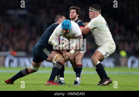 Englands Jack Nowell während der RBS 6 Nations match im Twickenham Stadium, London. Stockfoto