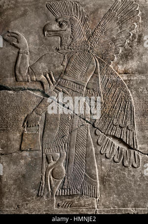 Relief Darstellung einer Löwenjagd (Orthostat) assyrischen König Ashurnasirpal II. (883-859 v. Chr.) Nordwesten Palast von Nimrud Assyrien (jetzt im Nordirak). Stockfoto