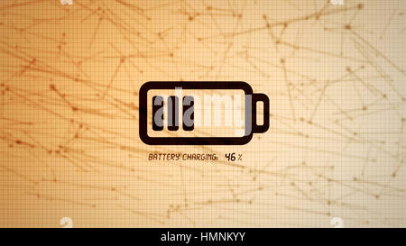 Batterieladung Symbol Abbildung, wiederaufladbare Energie für mobile Elektronik-Geräte-Konzept Stockfoto