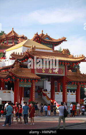 Kuala Lumpur, Malaysia - 28. Januar 2017. Ansicht vor der Thean Hou Tempel während Chinese New Year Celebration in Kuala Lumpur. Stockfoto