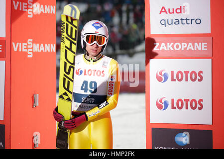 ZAKOPANE, Polen - 22. Januar 2016: FIS-Skisprung-Weltcup in Zakopane o/p Kamil Stoch POL Stockfoto