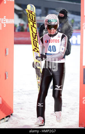 ZAKOPANE, Polen - 22. Januar 2016: FIS-Skisprung-Weltcup in Zakopane o/p Kento Sakuyama JAP Stockfoto